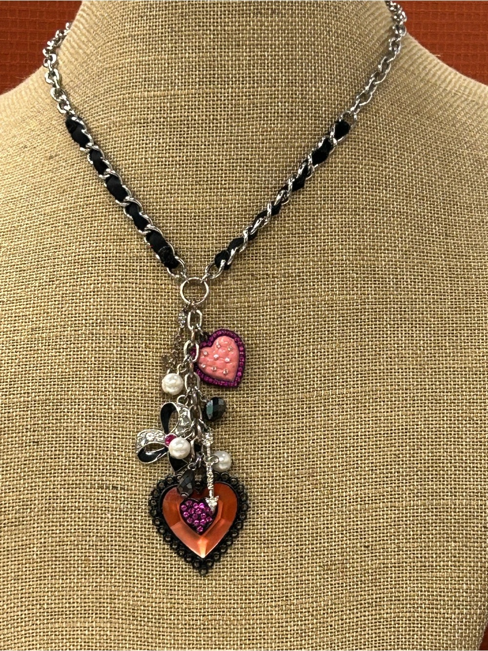Guess Heart Charm Necklace